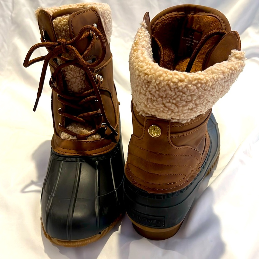 Brown and Tan Duck Boots with Sherpa